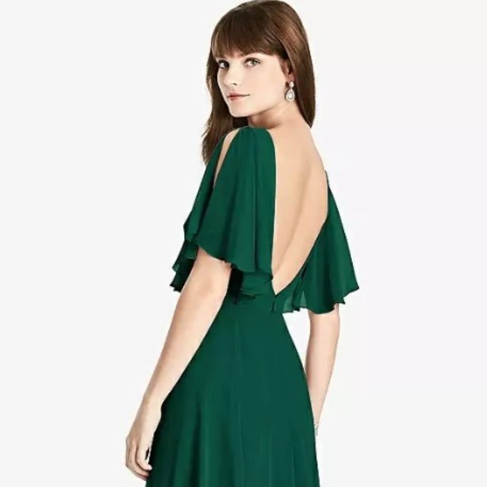 Dessy Group Split Sleeve Backless Maxi Bridesmaid… - image 2